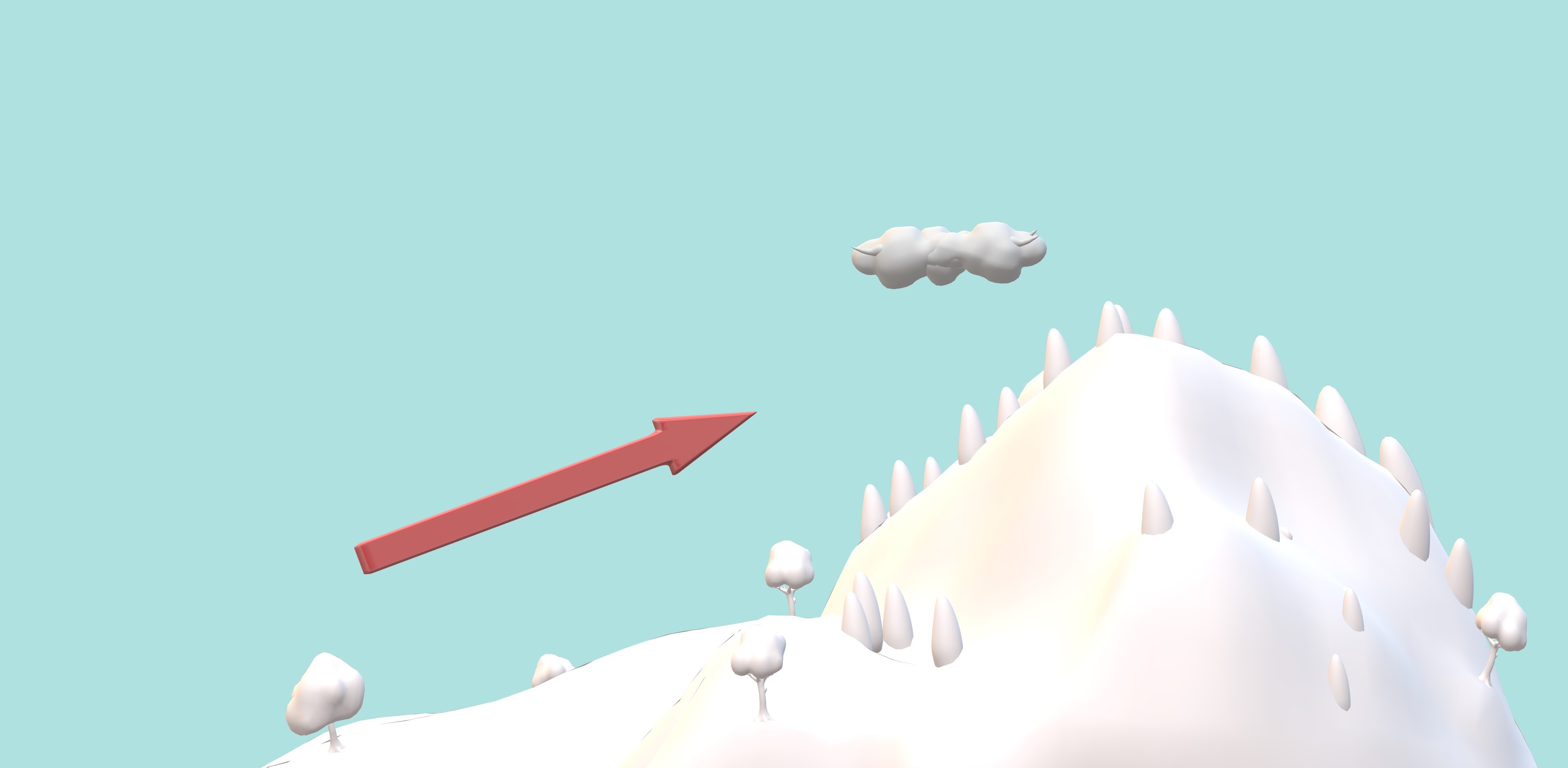 a dry air mass rises a slope and cools